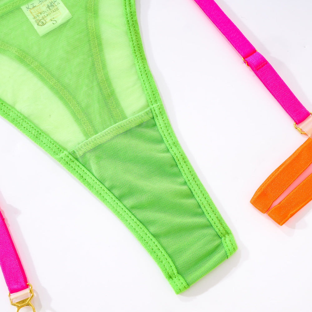 Multi Neon Lingerie Set